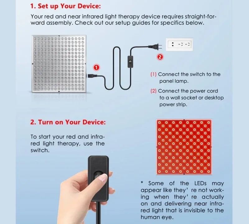 LED Red Light Therapy Panel Lamp