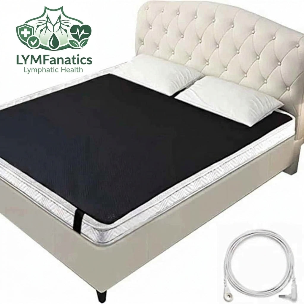 Large Earthing & Grounding Leather Bed Mat - Carbon-Infused With 15FT Cord